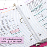 BAZIC 1.5" Fuchsia 3-Ring View Binder w/ 2-Pockets (12-Pack)