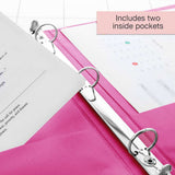 BAZIC 1.5" Fuchsia 3-Ring View Binder w/ 2-Pockets (12-Pack)