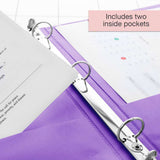 BAZIC 1.5" Purple 3-Ring View Binder w/ 2-Pockets (12-Pack)