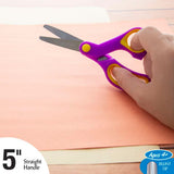 BAZIC 5" Soft Grip Blunt Tip Stainless Steel Scissors, pack of 24