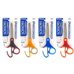 BAZIC 7" Classic Grip Stainless Steel Scissor, pack of 24