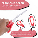 BAZIC 8" Classic Bent Handle Stainless Steel Scissors, pack of 24