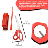 BAZIC 8" Classic Left Handed Bent Stainless Steel Scissors, pack of 24