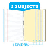 BAZIC W/R 150 Ct. 5-Subject Spiral Notebook, Case Pack of 24