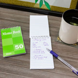 BAZIC 50 Ct. 3" X 5" Top Bound Spiral Memo Books (4/Pack), pack of 24