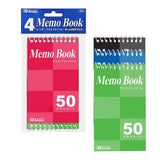 BAZIC 50 Ct. 3" X 5" Top Bound Spiral Memo Books (4/Pack), pack of 24