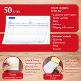 BAZIC 50 Sets 5 9/16" x 8 7/16" 2-Part Carbonless Invoice Book, pack of 24