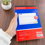 BAZIC 50 Sets 5 9/16" x 8 7/16" 2-Part Carbonless Invoice Book, pack of 24