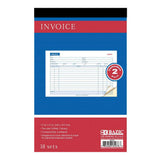 BAZIC 50 Sets 5 9/16" x 8 7/16" 2-Part Carbonless Invoice Book, pack of 24