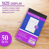 BAZIC 50 Sets 3 11/32" x 5 5/8" 2-Part Carbonless General Purpose Sales Book, pack of 24