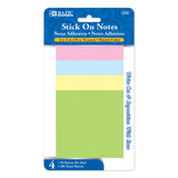 BAZIC 50 Ct. 3" X 3" Stick On Notes (4/Pack), pack of 24