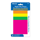 BAZIC 40 Ct. 3" X 3" Neon Stick On Notes (4/Pack), pack of 24