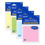 BAZIC 100 Ct. 3" X 3" Stick On Notes, pack of 24
