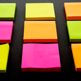 BAZIC 80 Ct. 3" X 3" Neon Stick On Notes, pack of 24