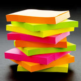 BAZIC 80 Ct. 3" X 3" Neon Stick On Notes, pack of 24