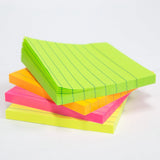 BAZIC 70 Ct. 3" X 3" Neon Lined Stick On Notes, pack of 24
