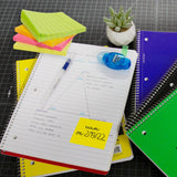 BAZIC 70 Ct. 3" X 3" Neon Lined Stick On Notes, pack of 24