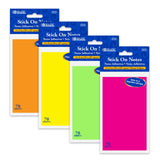 BAZIC 70 Ct. 3" X 5" Neon Stick On Notes, pack of 24