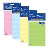 BAZIC 50 Ct. 4" X 6" Lined Stick On Notes, pack of 24