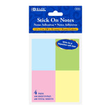 BAZIC 100 Ct. 1.5" X 2" Stick On Notes (4/Pack), pack of 24