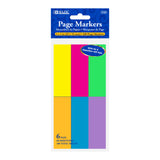 BAZIC 80 Ct. 1" X 3" Neon Page Markers (6/Pack), pack of 24