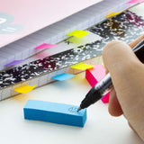 BAZIC 100 Ct. 0.5" X 1.75" Neon Page Markers (10/Pack), pack of 24