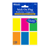 BAZIC 25 Ct. 1" X 1.7" Neon Color Standard Flags (6/Pack), pack of 24