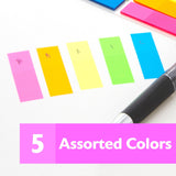 BAZIC 25 Ct. 0.5" X 1.7" Neon Color Coding Flags (10/Pack), pack of 24