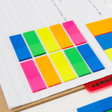 BAZIC 25 Ct. 0.5" X 1.7" Neon Color Coding Flags (10/Pack), pack of 24