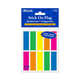 BAZIC 25 Ct. 0.5" X 1.7" Neon Color Coding Flags (10/Pack), pack of 24