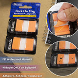 BAZIC 30 Ct. 1" x 1.7" Neon Color Standard Flags w/ Dispenser (2/Pack), pack of 24