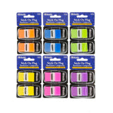 BAZIC 30 Ct. 1" x 1.7" Neon Color Standard Flags w/ Dispenser (2/Pack), pack of 24
