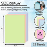 BAZIC 25 Ct. Pastel Color Multipurpose Paper, pack of 24