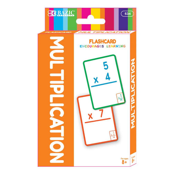 BAZIC Multiplication Flash Cards (36/Pack), pack of 24