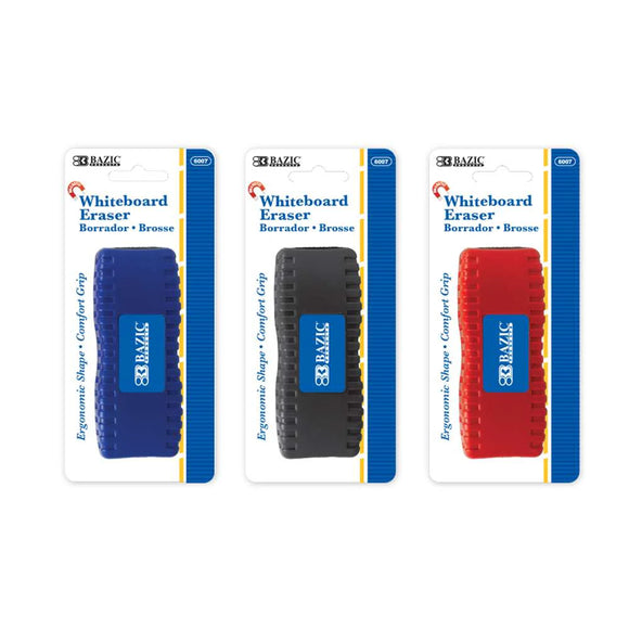 BAZIC Ergonomic Magnetic Whiteboard Eraser, pack of 24