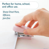 BAZIC Mini Pastel Color Standard (26/6) Stapler w/ 500 Ct. Staples, pack of 24