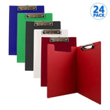 BAZIC Clipboard PVC Clipboards, Low Profile Clip & Flip Cover, 24-Pack