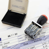 BAZIC Date Stamp and Ink Pad (Black Ink), pack of 24