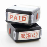 BAZIC Paid Self Inking Rubber Stamp (Red Ink), pack of 24