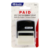 BAZIC Paid Self Inking Rubber Stamp (Red Ink), pack of 24