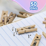 BAZIC Mini Natural Clothes Pin (50/Pack), pack of 24