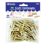 BAZIC Mini Natural Clothes Pin (50/Pack), pack of 24