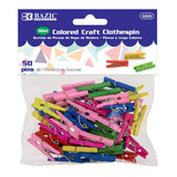 BAZIC Mini Colored Clothes Pin (50/Pack), pack of 24