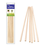 BAZIC 3/8" x 12" Round Natural Wooden Dowel (6/Bag), pack of 24