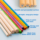BAZIC Assorted Round Natural Wooden Dowel (10/Bag), pack of 24