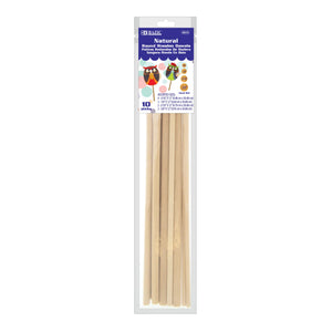 BAZIC Assorted Round Natural Wooden Dowel (10/Bag), pack of 24