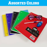 BAZIC W/R 150 Ct. 5-Subject Spiral Notebook, Case Pack of 24
