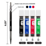 BAZIC 2.0 mm Drawing & Sketching Mechanical Pencil w/ Ceramic High-Quality HB 2B 4B 6B Lead, pack of 12