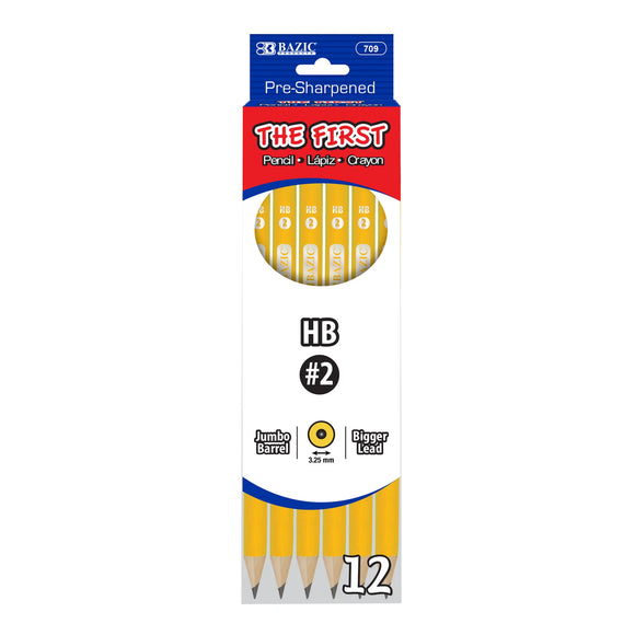 BAZIC #2 The First Jumbo Premium Yellow Pencil (12/Pack), pack of 12