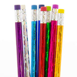 BAZIC Metallic Laser Foil Wood Pencil w/ Eraser (8/Pack), pack of 24
